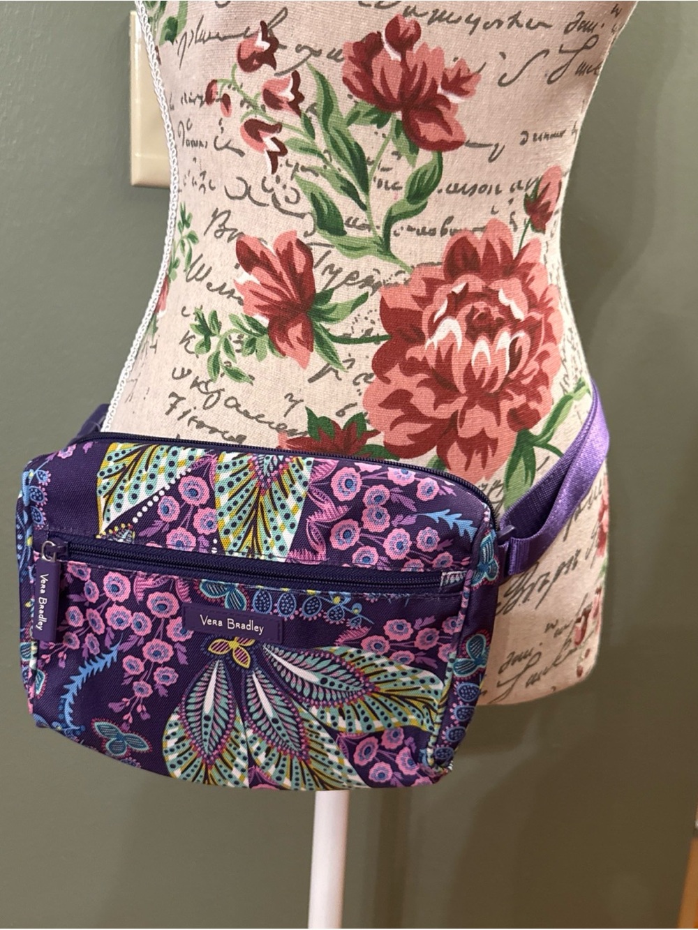 Vera Bradley Purple Floral Paisley Crossbody Belt Bag